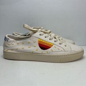 Anthropologie Soludos x Lockhart Embroidered Peace Out Canvas Sneakers